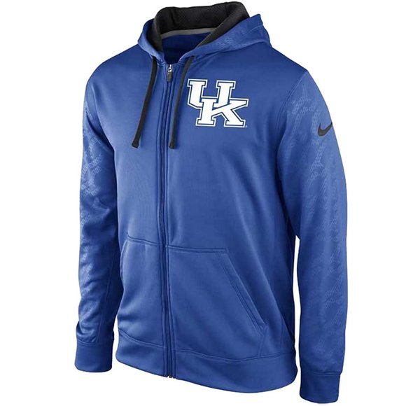NWT Nike Kentucky Wildcats KO Chainmail Sleeve ThermaFIT Zip Jacket Hoodie BLUE